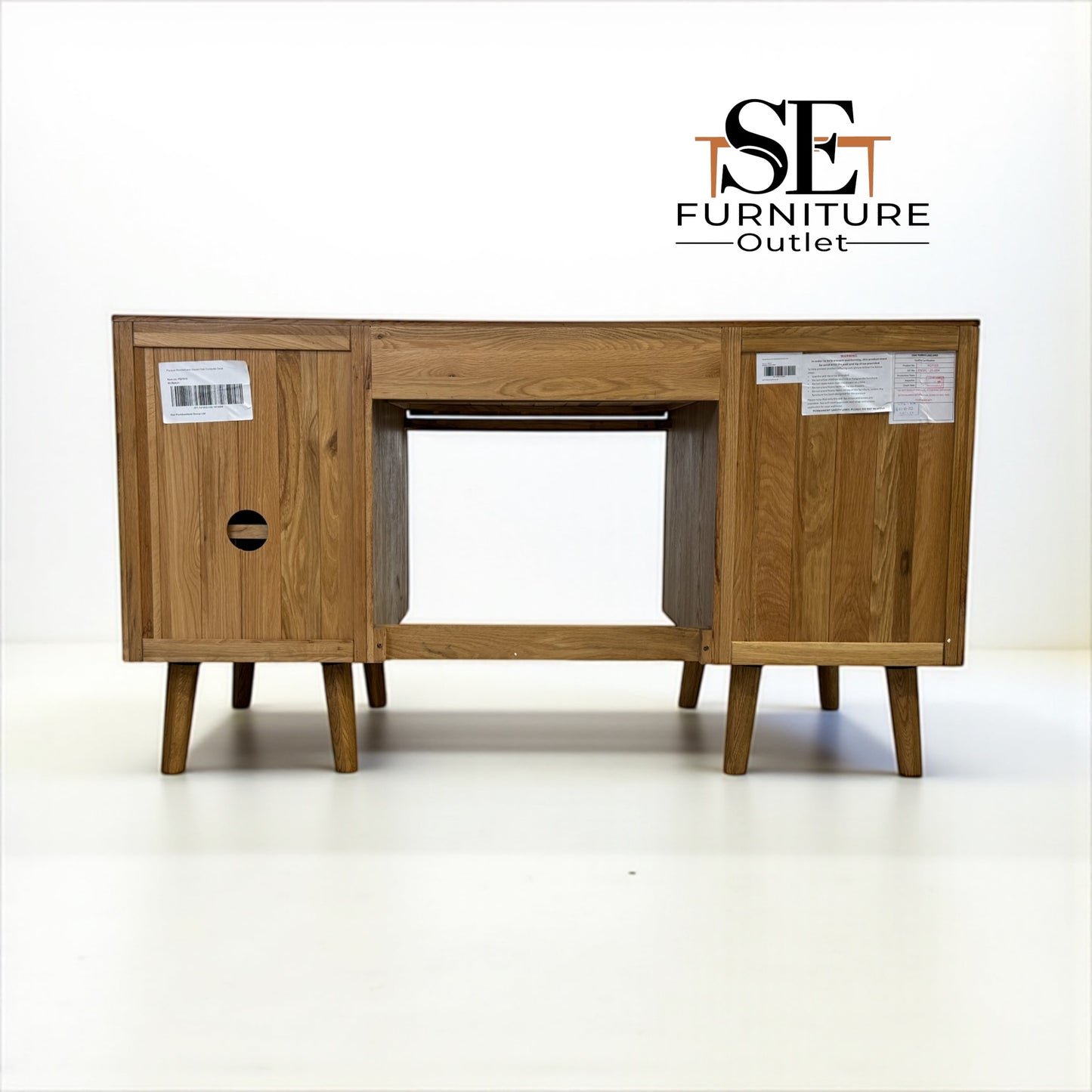 Brushed & Glazed Solid Oak Desk Parquet Range From Oak Furnitureland RRP £649