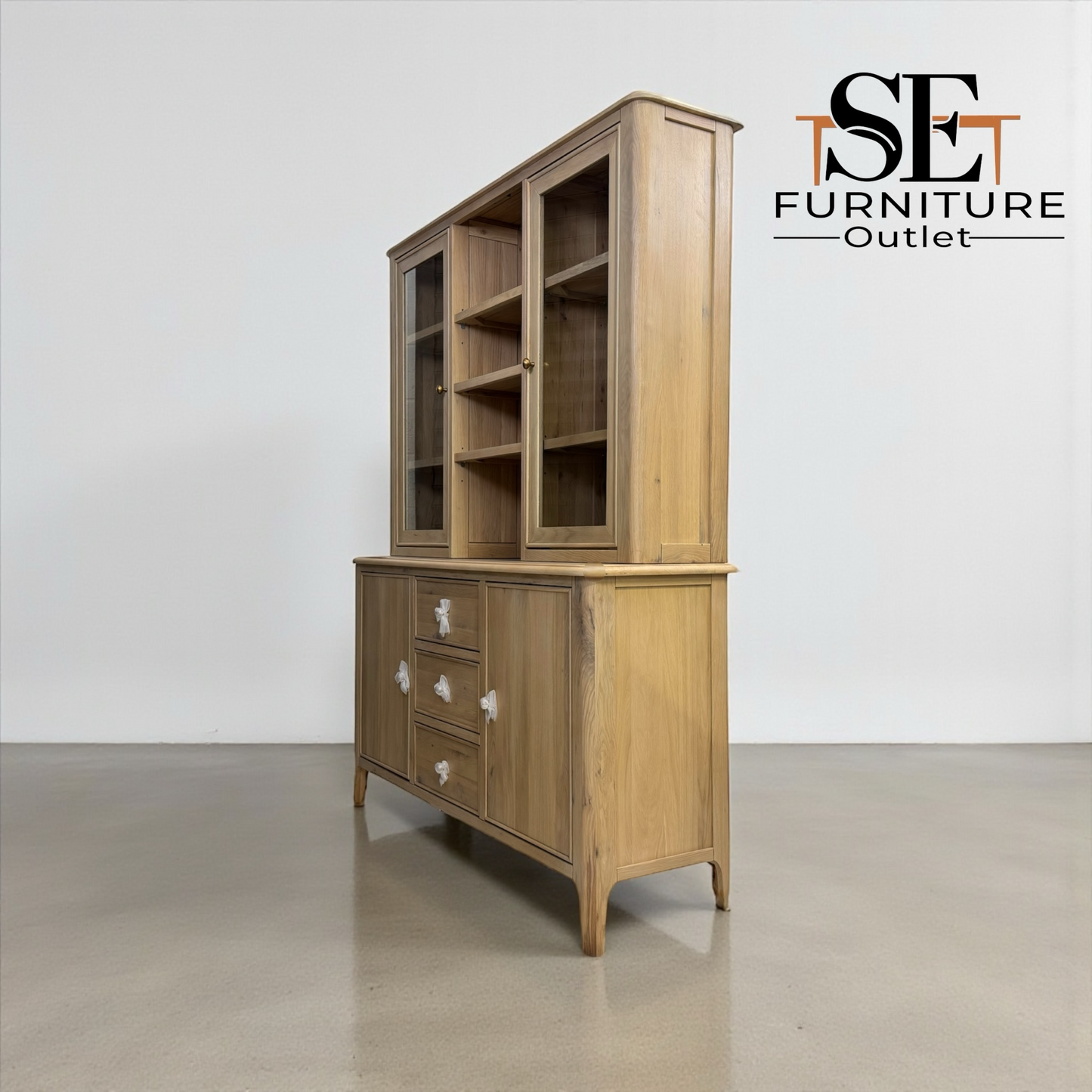 Light Natural Solid Oak Large Dresser Newton Range From Oak Furnitureland RRP £1449