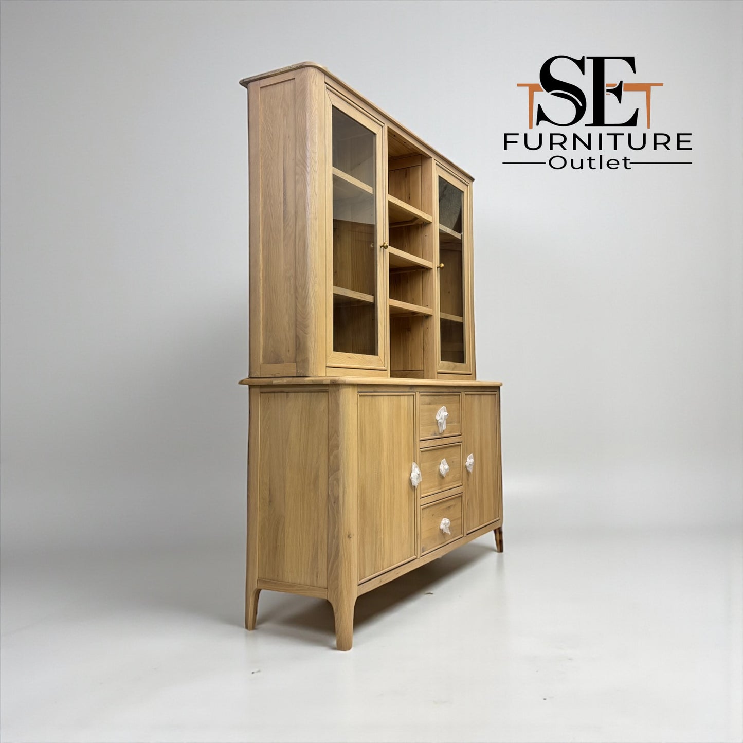 Light Natural Solid Oak Large Dresser Newton Range From Oak Furnitureland RRP £1449