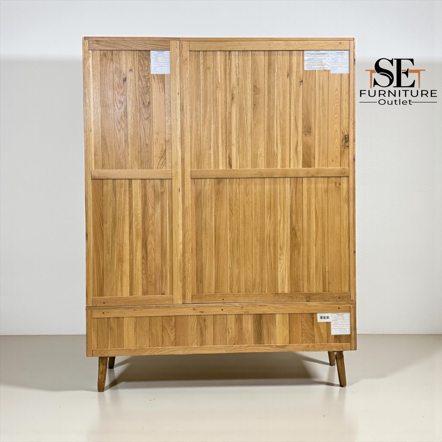 Oak Furnitureland Brushed & Glazed Solid Oak Triple Wardrobe Parquet Range RRP £1599