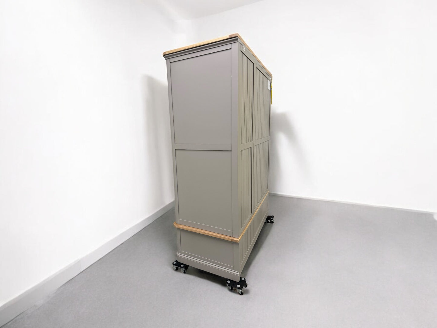 Solid Hardwood Grey Painted & Solid Oak Topped Triple Wardrobe (No Veneer, MDF Or Chipboard Used) RRP £1449