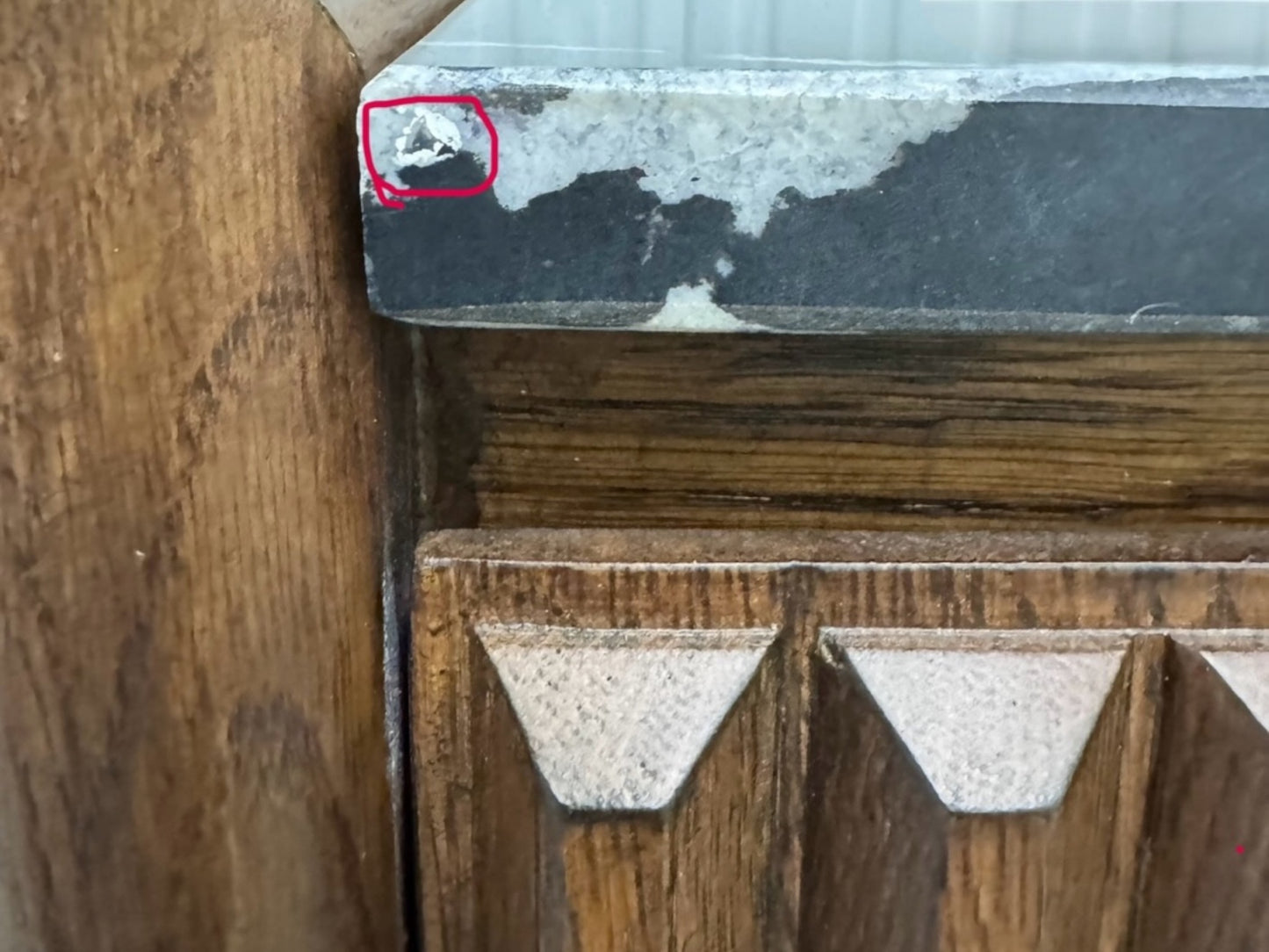 Solid Dark Oak & Luxury Black Marble Top Sideboard RRP £549