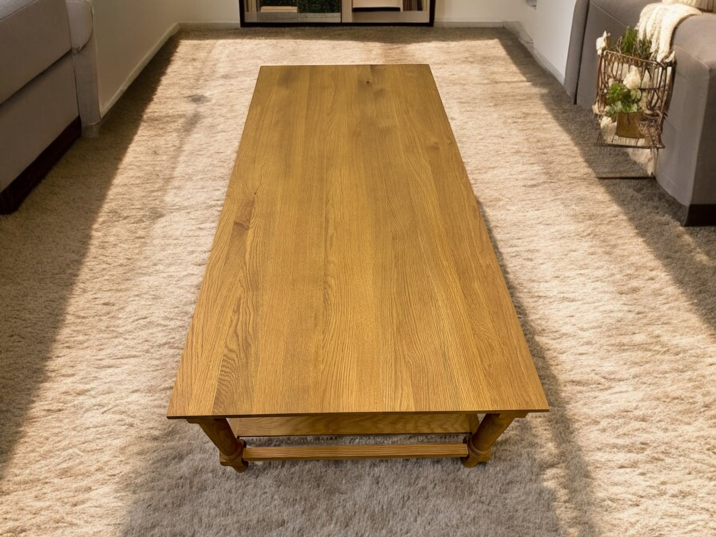 Cotswold Company Solid Oak Large & Low Coffee Table, Elkstone Melow Oak RRP £599