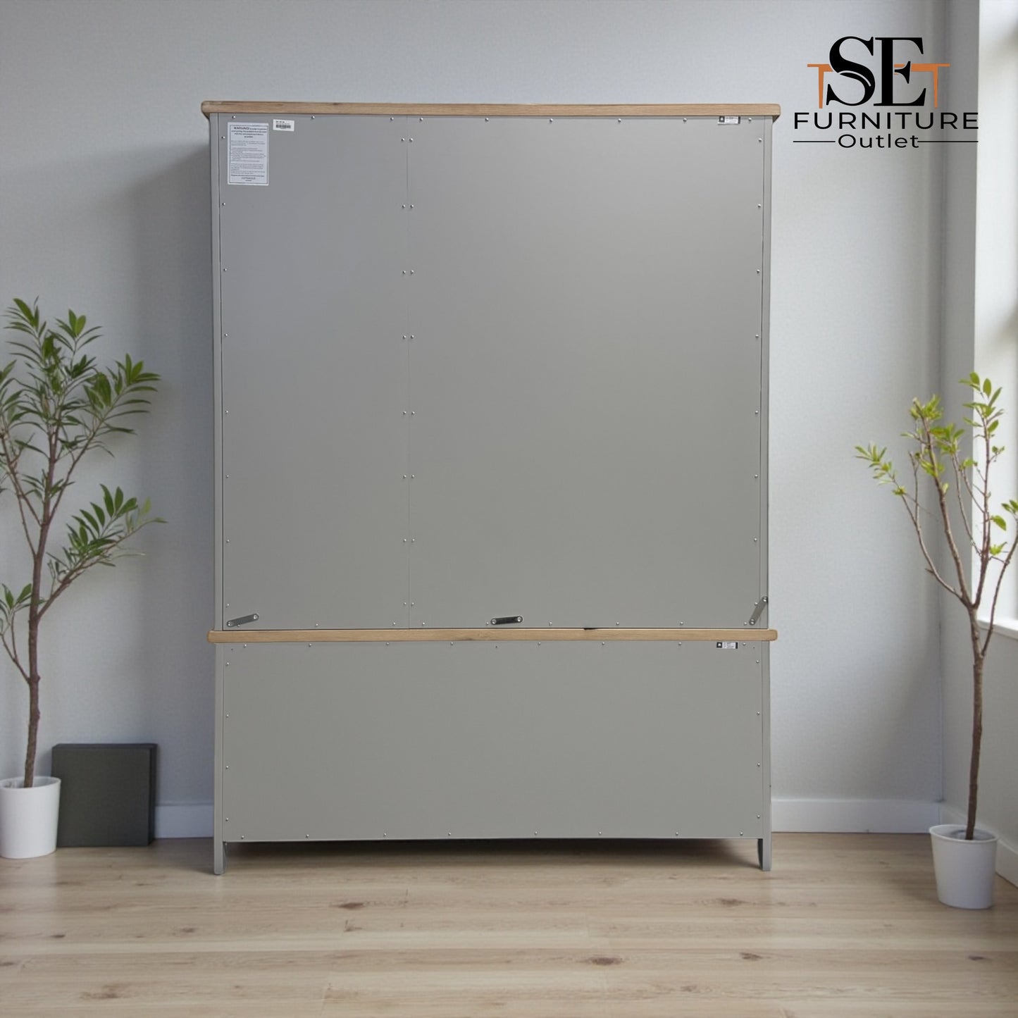 Solid Oak Top & Solid Wood Frames Triple Larder, Chester Dove Grey RRP £1999