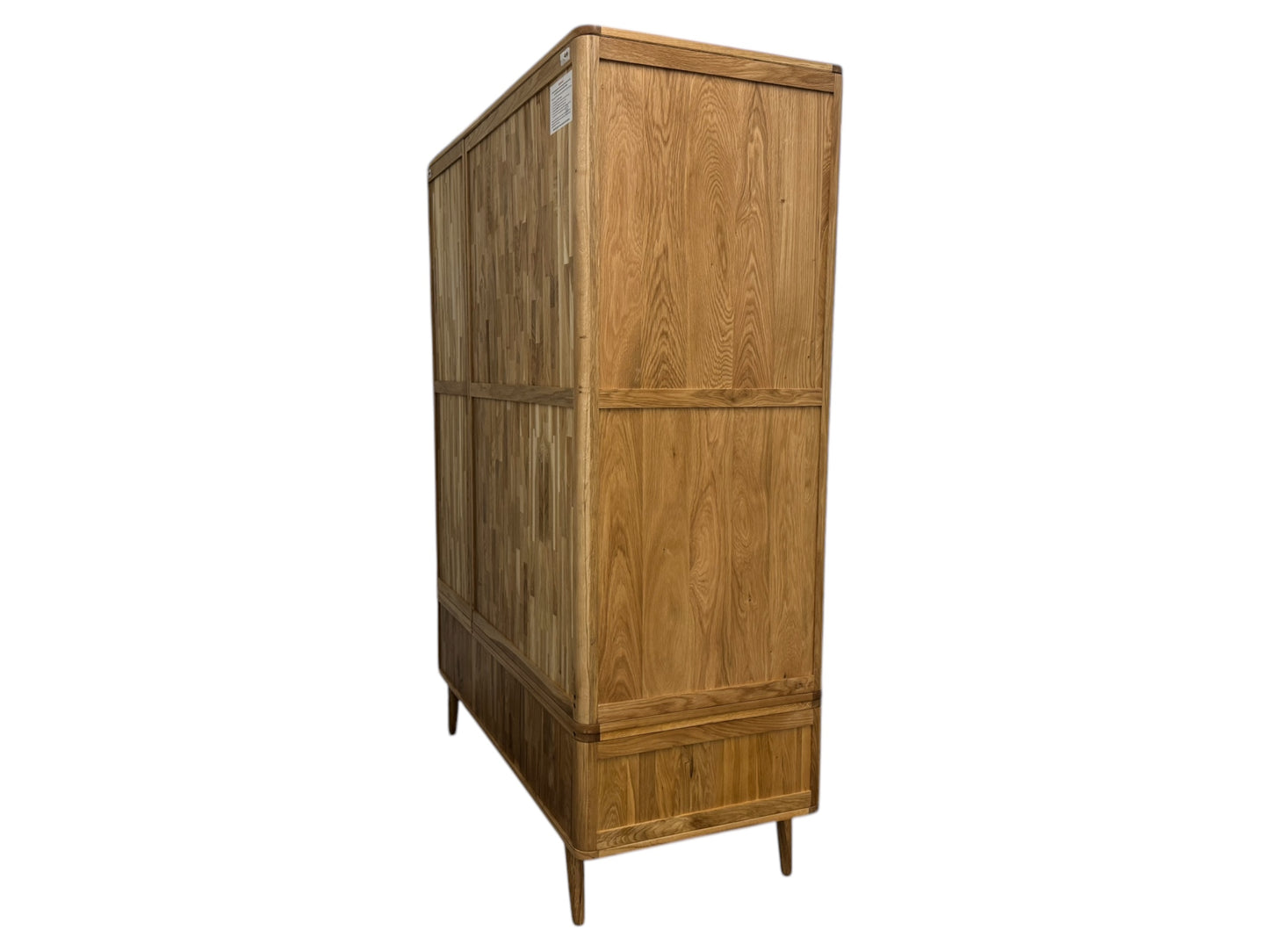 Solid Oak & Rattan Triple Wardrobe RRP £1499 (No Veneer, MDF or Chipboard Used)