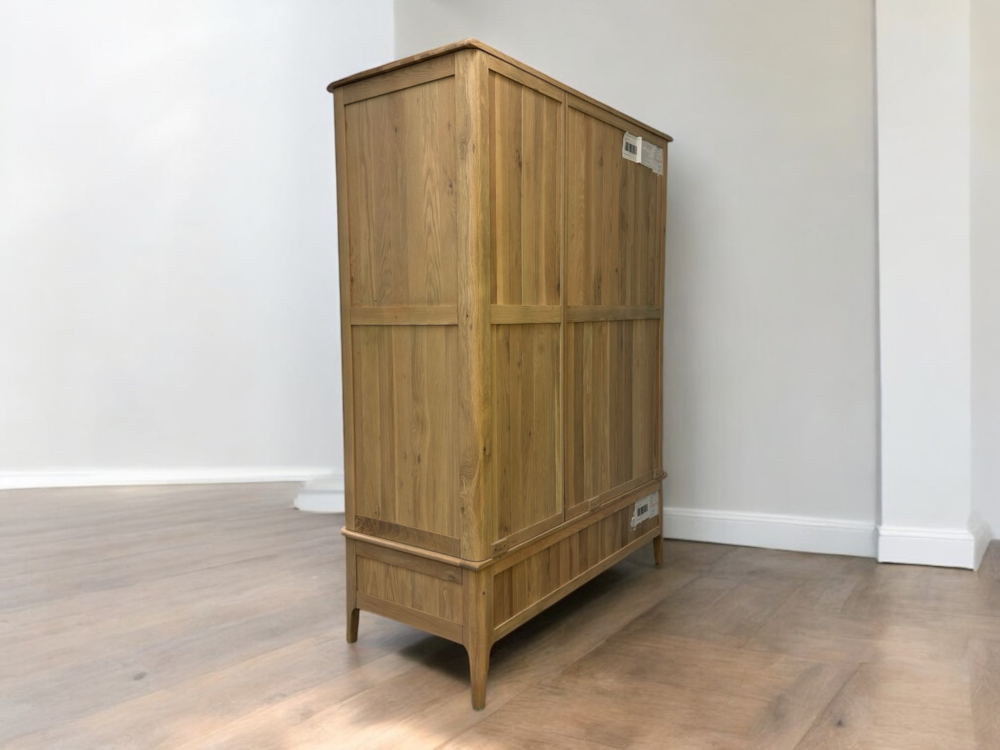 OAK FURNITURELAND LIGHT NATURAL SOLID OAK TRIPLE WARDROBE NEWTON RANGE RRP £1549