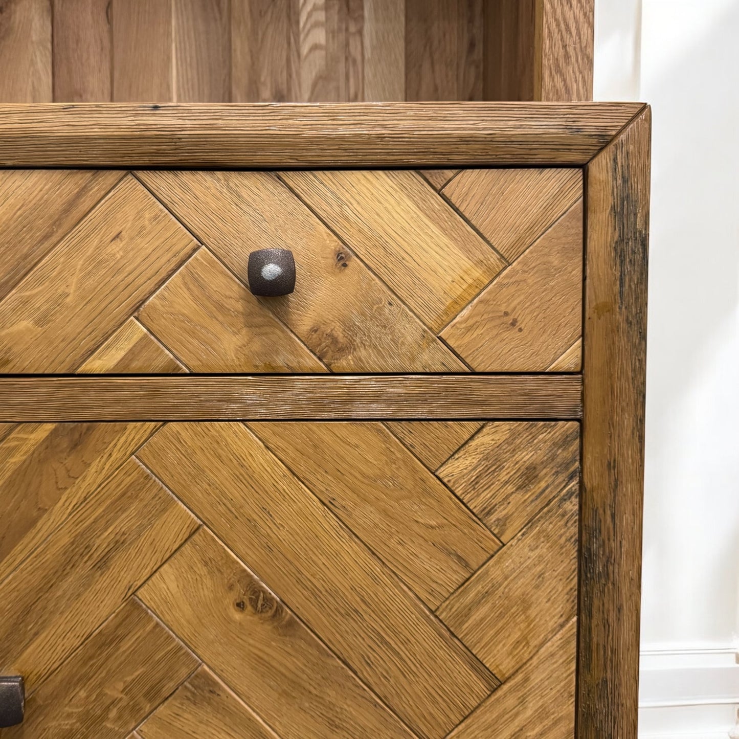 Brushed & Glazed Solid Oak Dresser Parquet Range From Oak Furnitureland RRP £1099