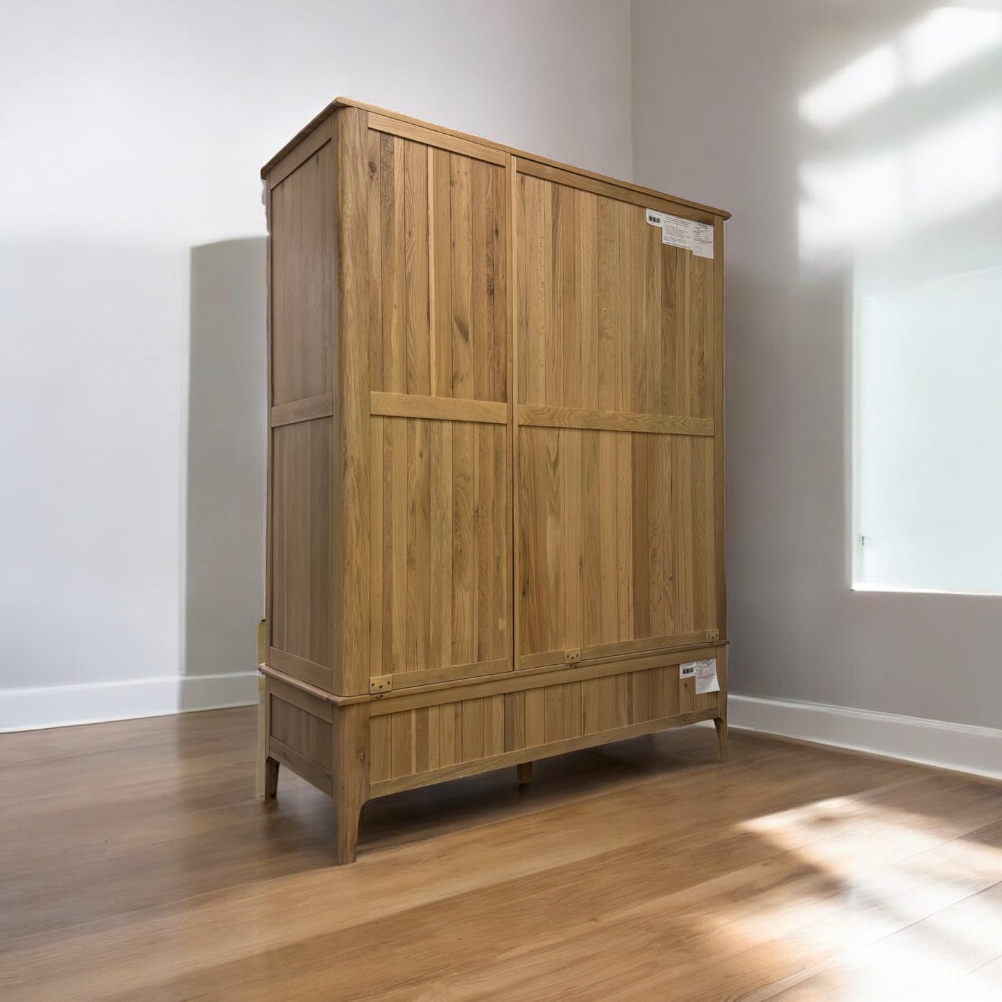 Light Natural Solid Oak Triple Wardrobe, Newton Range From Oak Furnitureland RRP £1599