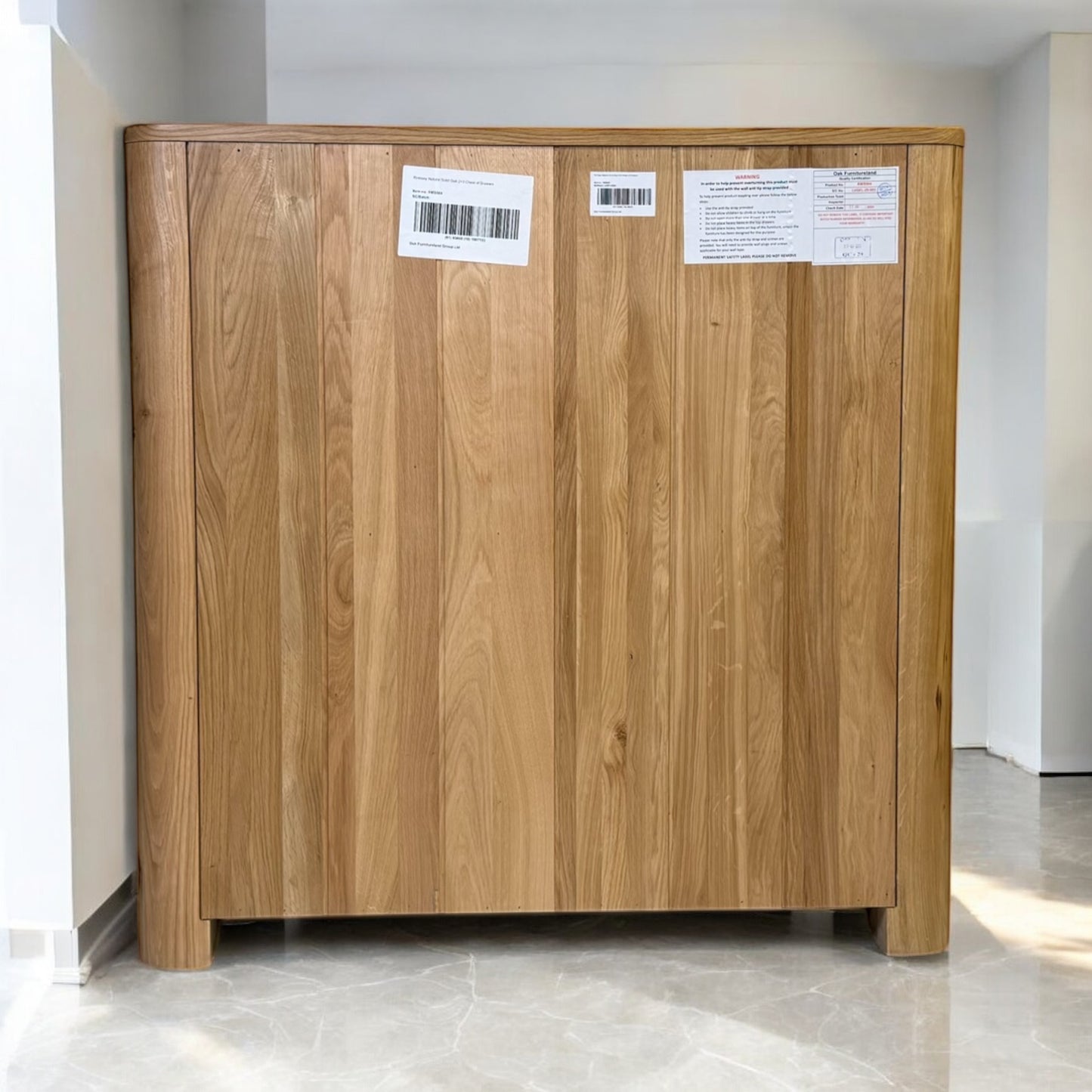 Natural Solid Oak 5 Drawer Chest of Drawers, Romsey Range From Oak Furnitureland RRP £599