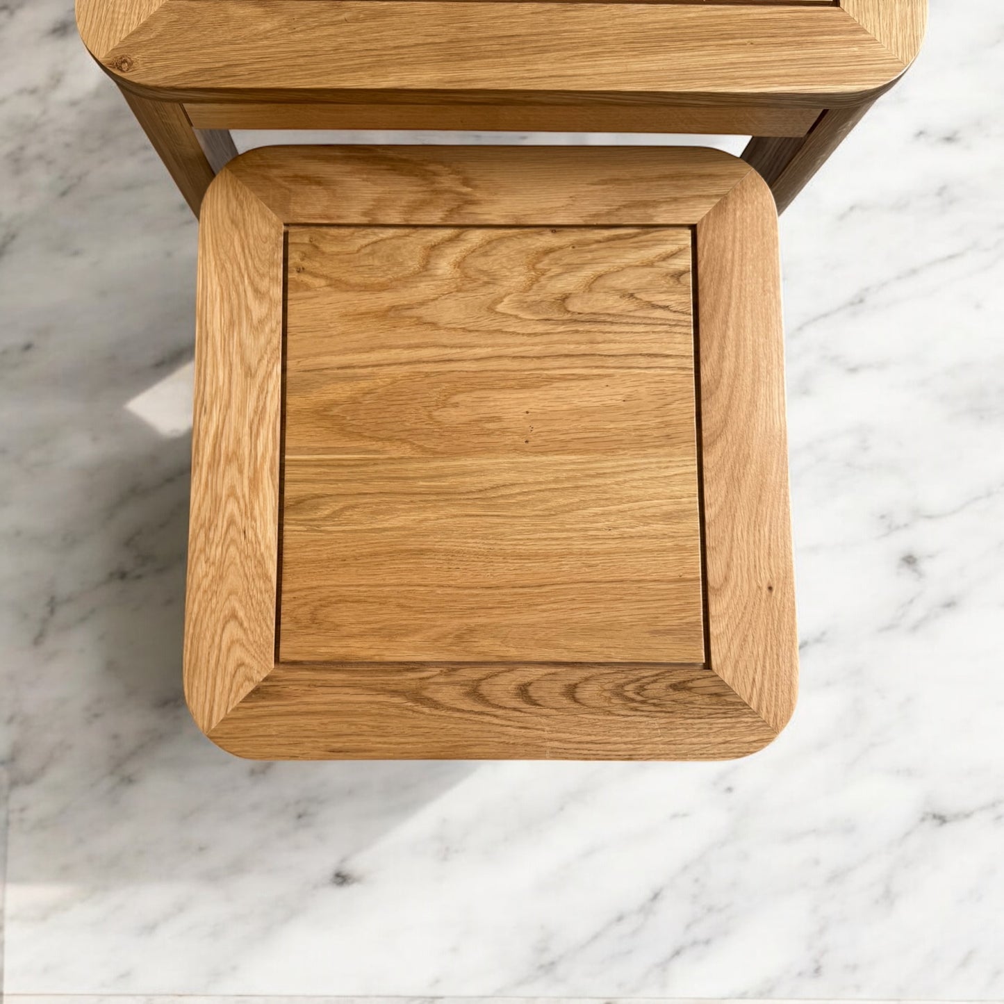 Solid Oak Nest of Tables Romsey Range From Oak Furnitureland RRP £249