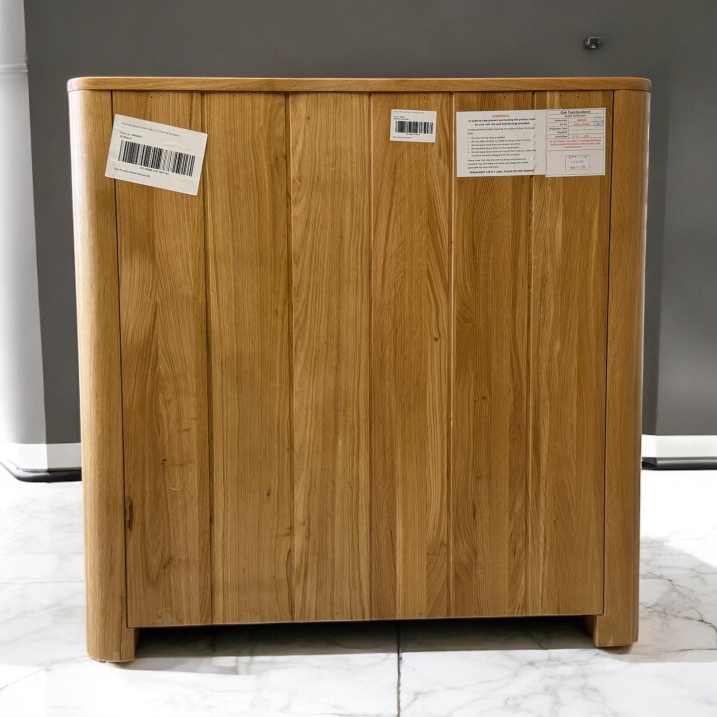 Natural Solid Oak 5 Drawer Chest of Drawers, Romsey Range From Oak Furnitureland RRP £599