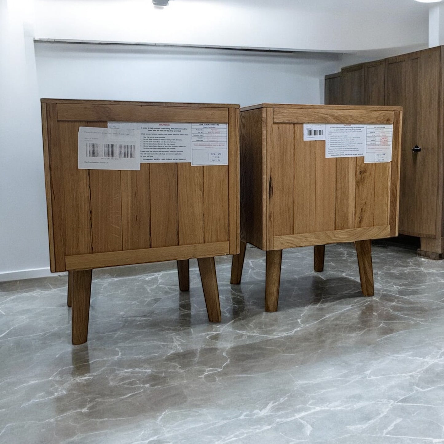 Brushed & Glazed Solid Oak 2 Drawer Bedside Tables Parquet Range From Oak Furnitureland