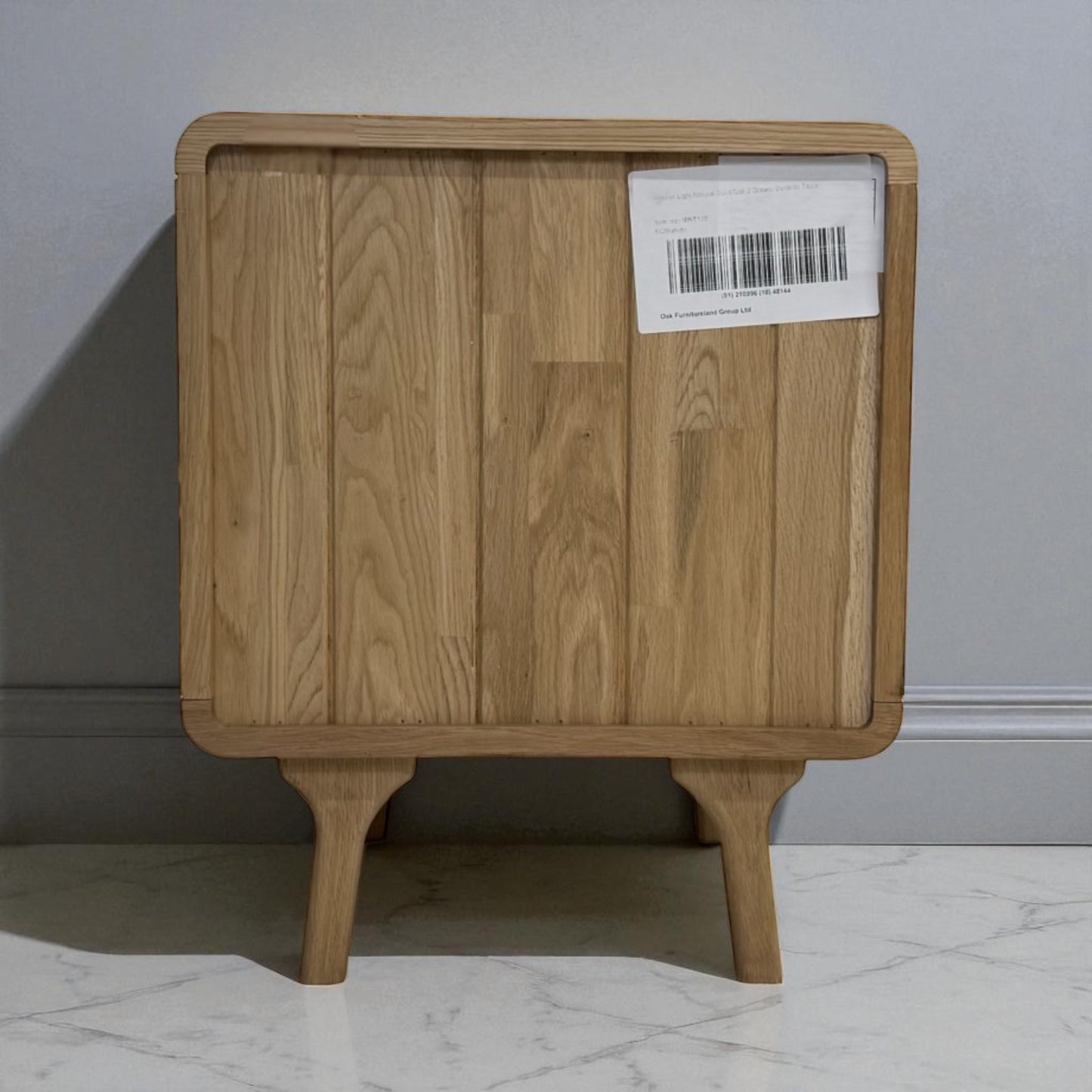 Natural Solid Oak 2 Drawer Bedside Table From Oak Furnitureland