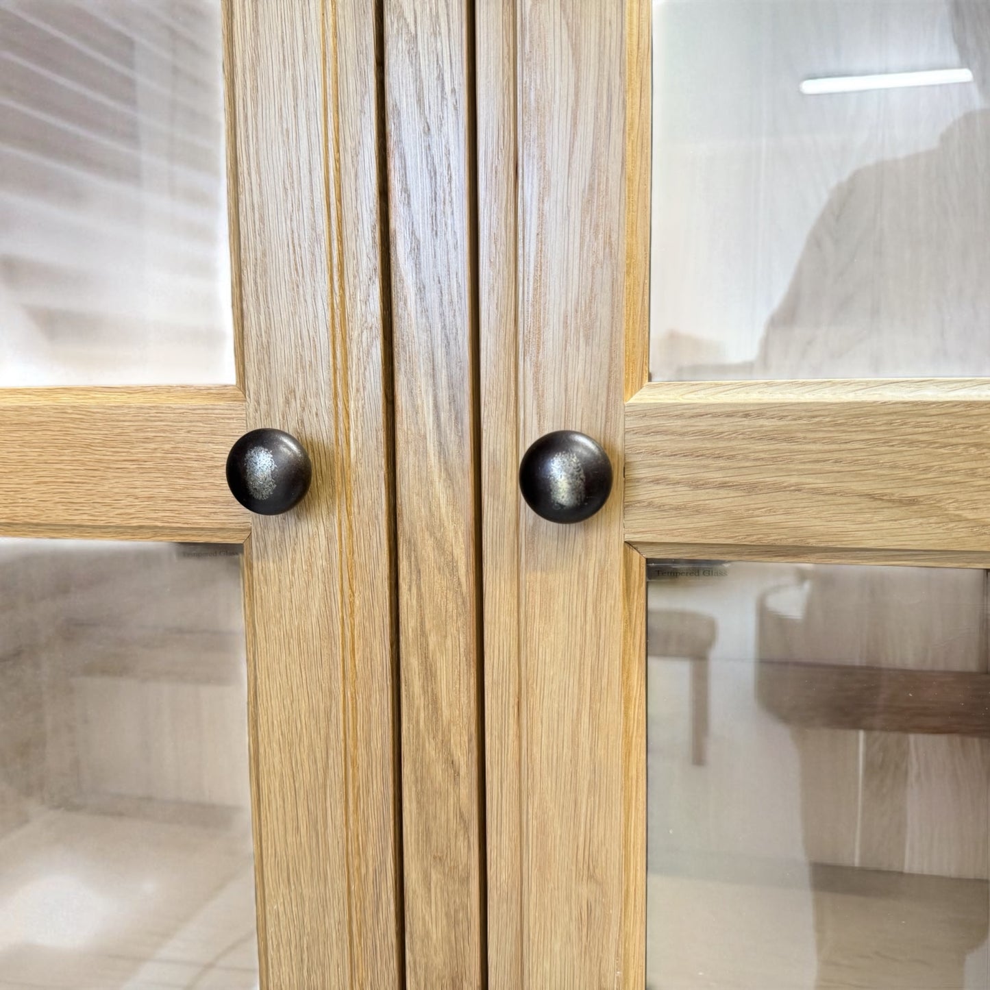 Natural Solid Oak Display Cabinet Canterbury Range From Oak Furnitureland RRP £749