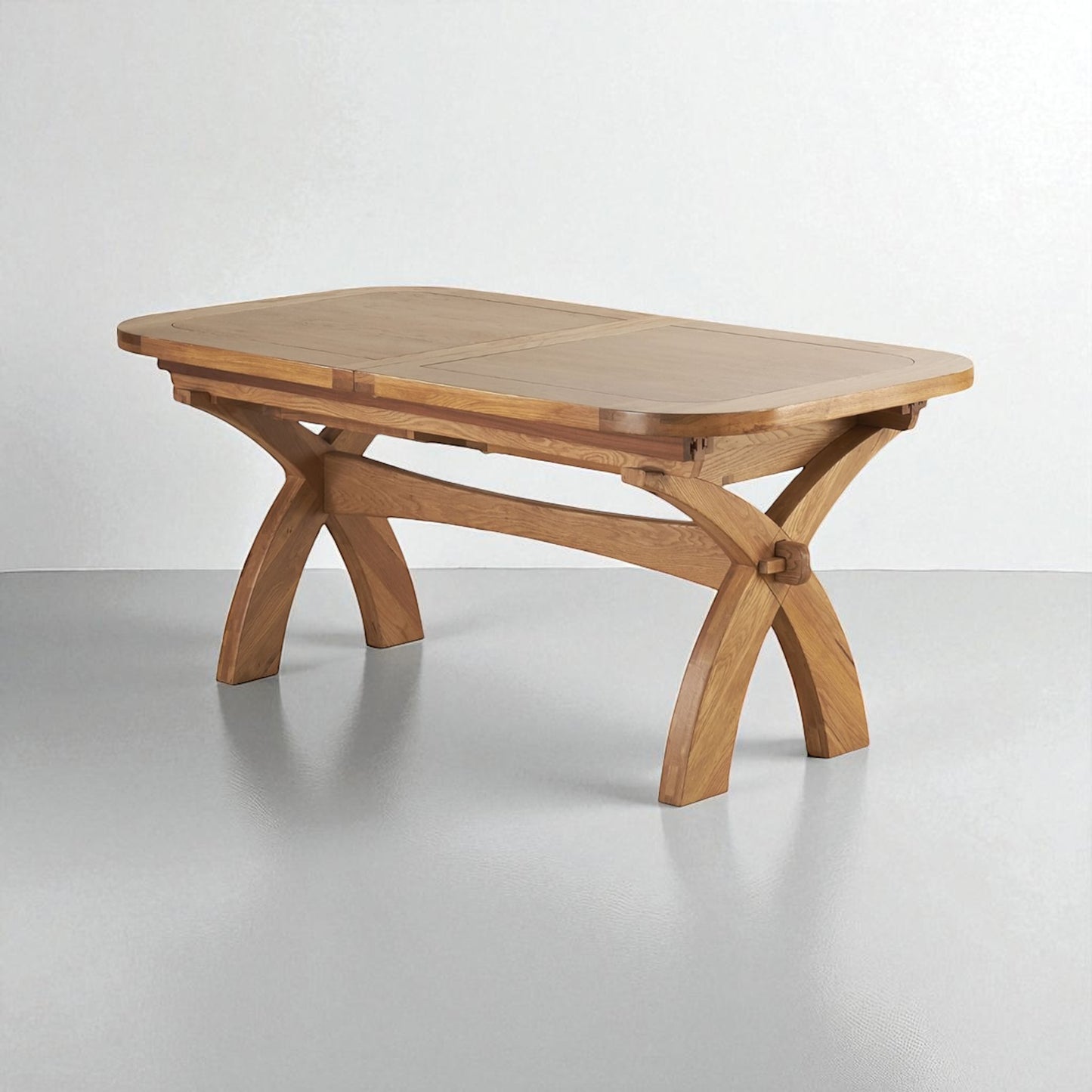 Natural Solid Oak Extending Dining Table, 6 to 12 Seater Hercules Range From Oak Furnitureland RRP £1099