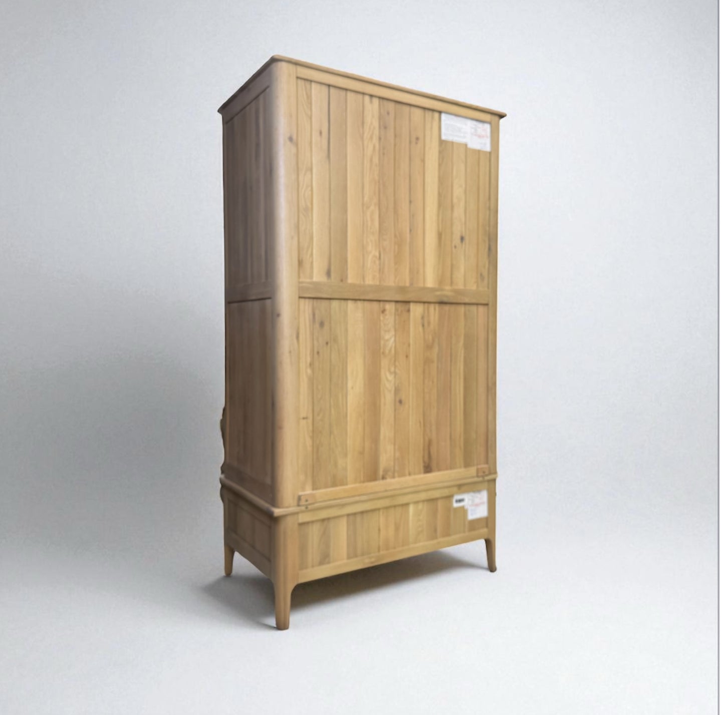 Light Natural Solid Oak Double Wardrobe with Full Sized Mirror, Newton Range From Oak Furnitureland RRP £999