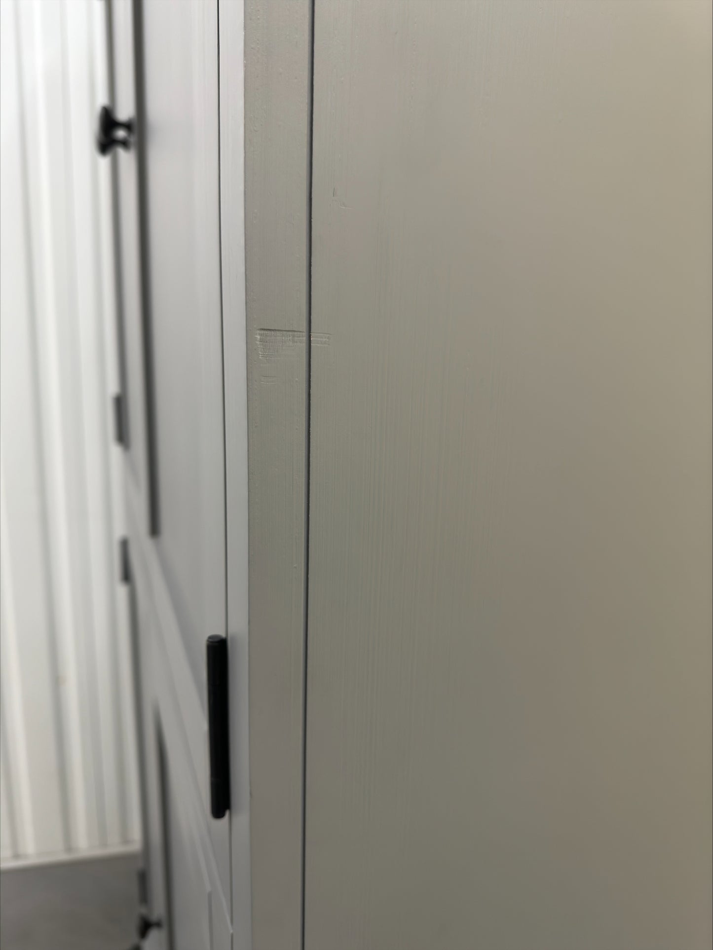 Cotswold Company Solid Hardwood Frame & Grey Painted Double Farmhouse Larder, Painswick Storm Grey