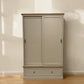 Oak Furnitureland Natural Oak & Grey Painted Double Wardrobe Henley Range RRP £899