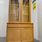 Nathan Furniture Shades Oak Curved 2 Door Display Unit With Light. RRP £2300