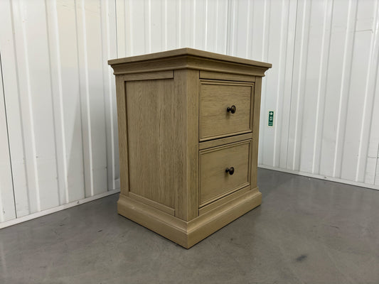 Oak Furnitureland Weathered Oak 2 Drawer Bedside Table Burleigh Range RRP £299