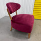 Crimson Velvet Fabric Casual Chair With Solid Oak Frame RRP £589