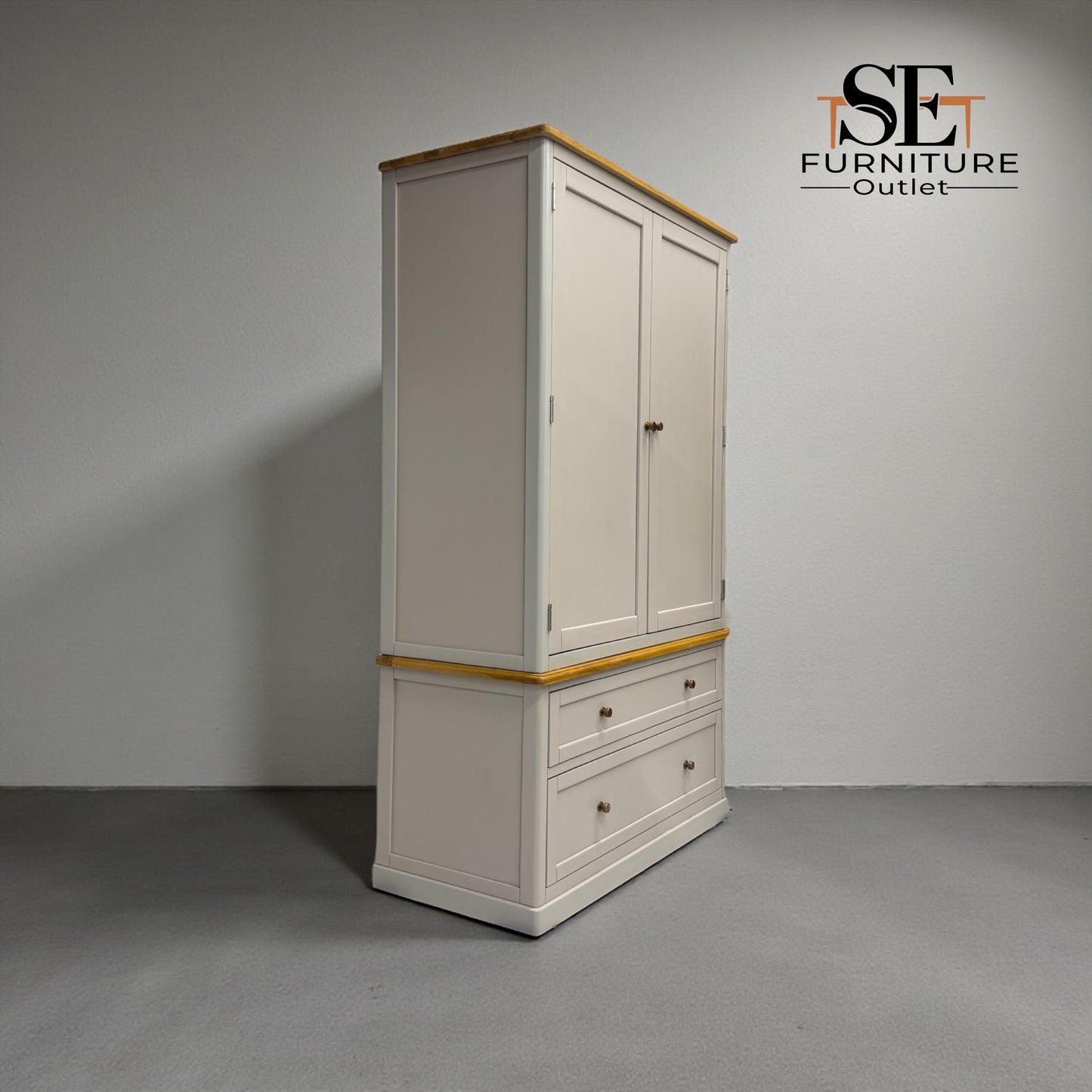 Natural Solid Oak & Painted Double Larder, Henley Range From Oak Furnitureland RRP £1599