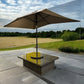 Moda Furnishings Large Rattan Table with Lazy Susan & Parasol RRP £1799