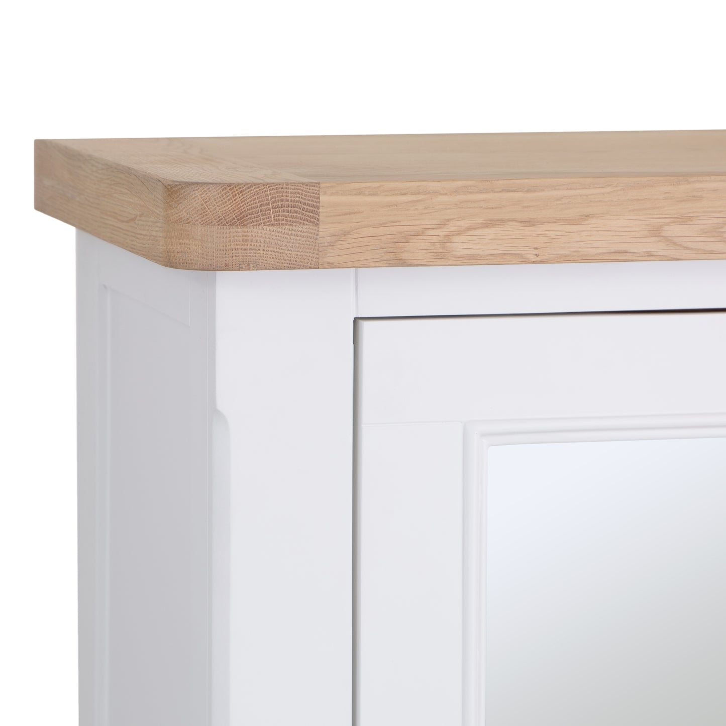 Oak Top & White Painted Drinks Bureau with Wine Rack