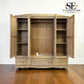 Grey-toned Limewash Finished Solid Oak & High-Quality Oak Veneer Quad Wardrobe, Camille Range RRP £2400