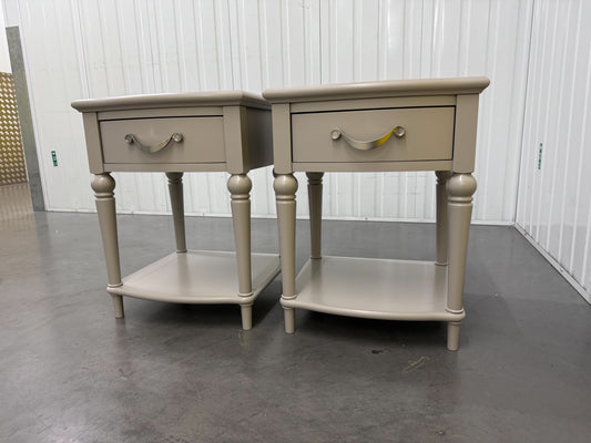 Bentleys Solid Wood & Grey Painted Bedside Tables RRP £489