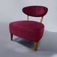 Crimson Velvet Fabric Casual Chair With Solid Oak Frame RRP £589