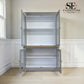 Solid Oak Top & Solid Wood Frames Large Glazed Dresser, Chester Dove Grey Range RRP £1199