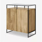 MADE.Com Light Mango Wood Kilby Compact Sideboard with Glass Top RRP £535