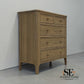 Light Natural Solid Oak 5 Drawer Chest, Newton Range From Oak Furnitureland RRP £639