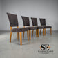 Set of 4 Natural Oak Dining Chairs, Plain Charcoal Fabric, Part of the Curve Range from Oak Furnitureland, RRP £220 each