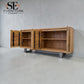Chunky Solid Acacia Wood Live Edge 4-Door Extra Large Sideboard with Gun Metal Legs RRP £1299