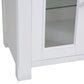 White Washed Oak Top & White Painted 4-Door Sideboard with Glass Doors and Glass Shelves