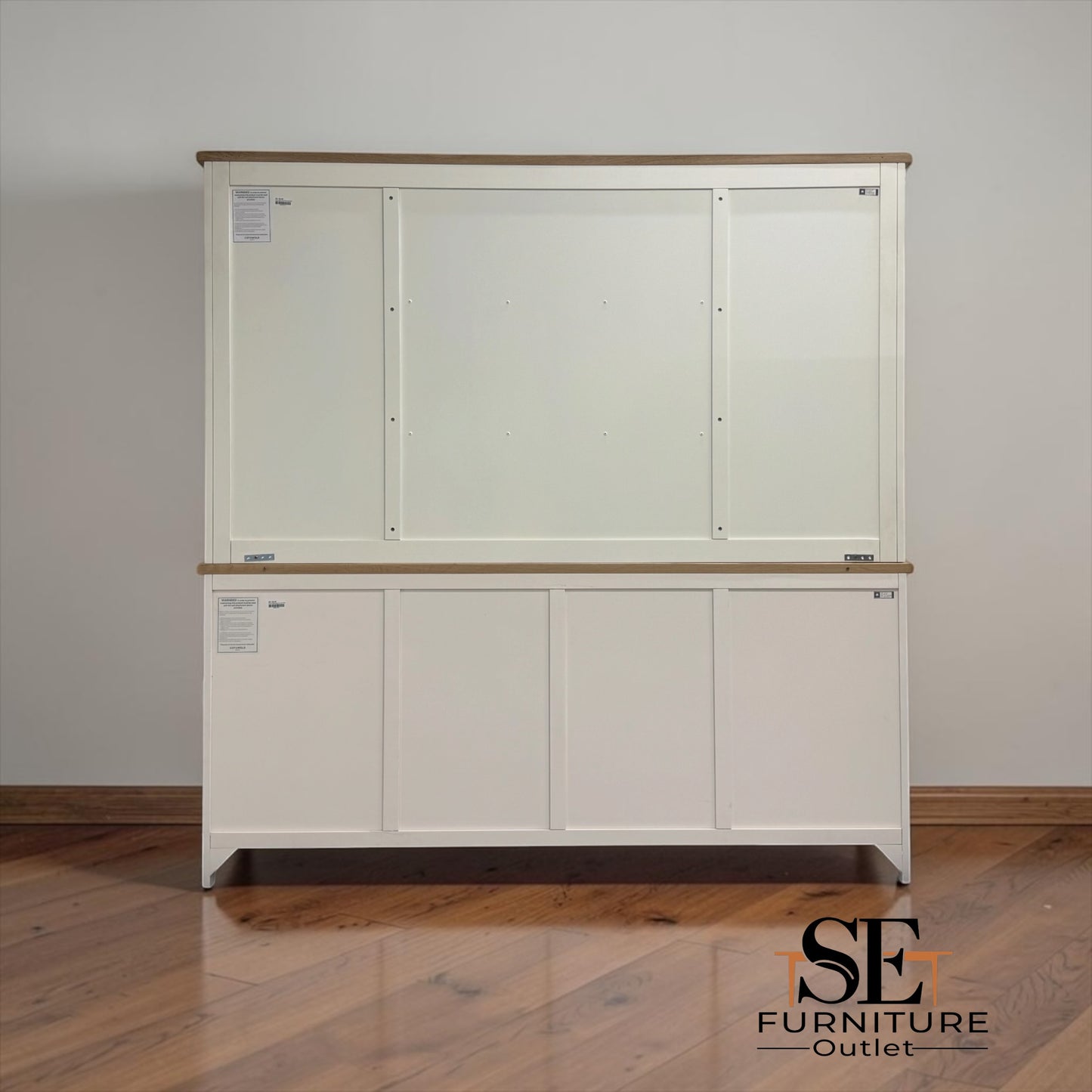 White Wax Finished Oak Top & Solid Wood Frames, Extra Large Dresser, Chester Classic Cream Range, RRP £1549
