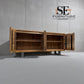 Chunky Solid Acacia Wood Live Edge 4-Door Extra Large Sideboard with Gun Metal Legs RRP £1299