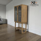 Solid Acacia Wood Display/Drinks Cabinet with Glass Panel Doors From Oak Furnitureland