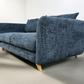 OAK FURNITURELAND DENIM FABRIC 3 SEATER SOFA DALBY RANGE RRP £1749