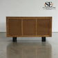 Chunky Solid Acacia Wood Live Edge 3-Door Large Sideboard with Gun Metal Legs RRP £999