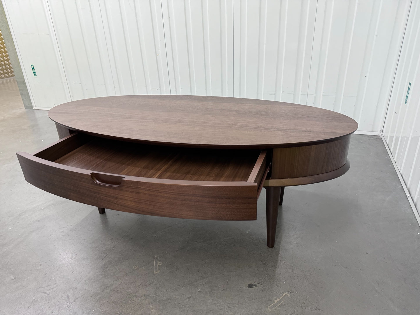 Bentleys Solid Walnut Oval Coffee Table With Drawer RRP £519