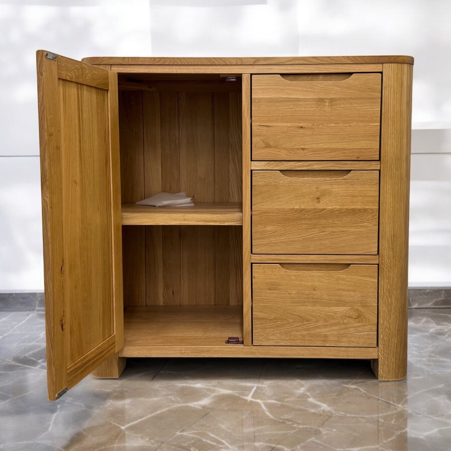 Natural Solid Oak Storage Cabinet Romsey Range From Oak Furnitureland RRP £499