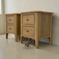 Set of 2 Light Natural Solid Oak 2-Drawer Bedside Tables, Newton Range, from Oak Furnitureland RRP £598