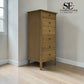 White Wax Finished Solid Oak & Oak Veneer Vanity Tallboy, Berkeley Nordic Oak Range RRP £799