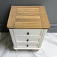 Natural Solid Oak & Acacia Wood Painted 3 Drawer Bedside Table From Oak Furnitureland