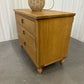 Solid Mellow Oak Large 3 Drawer Bedside Table