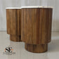 Solid Mango Wood & Marble Top Side Tables RRP £249 (Each)