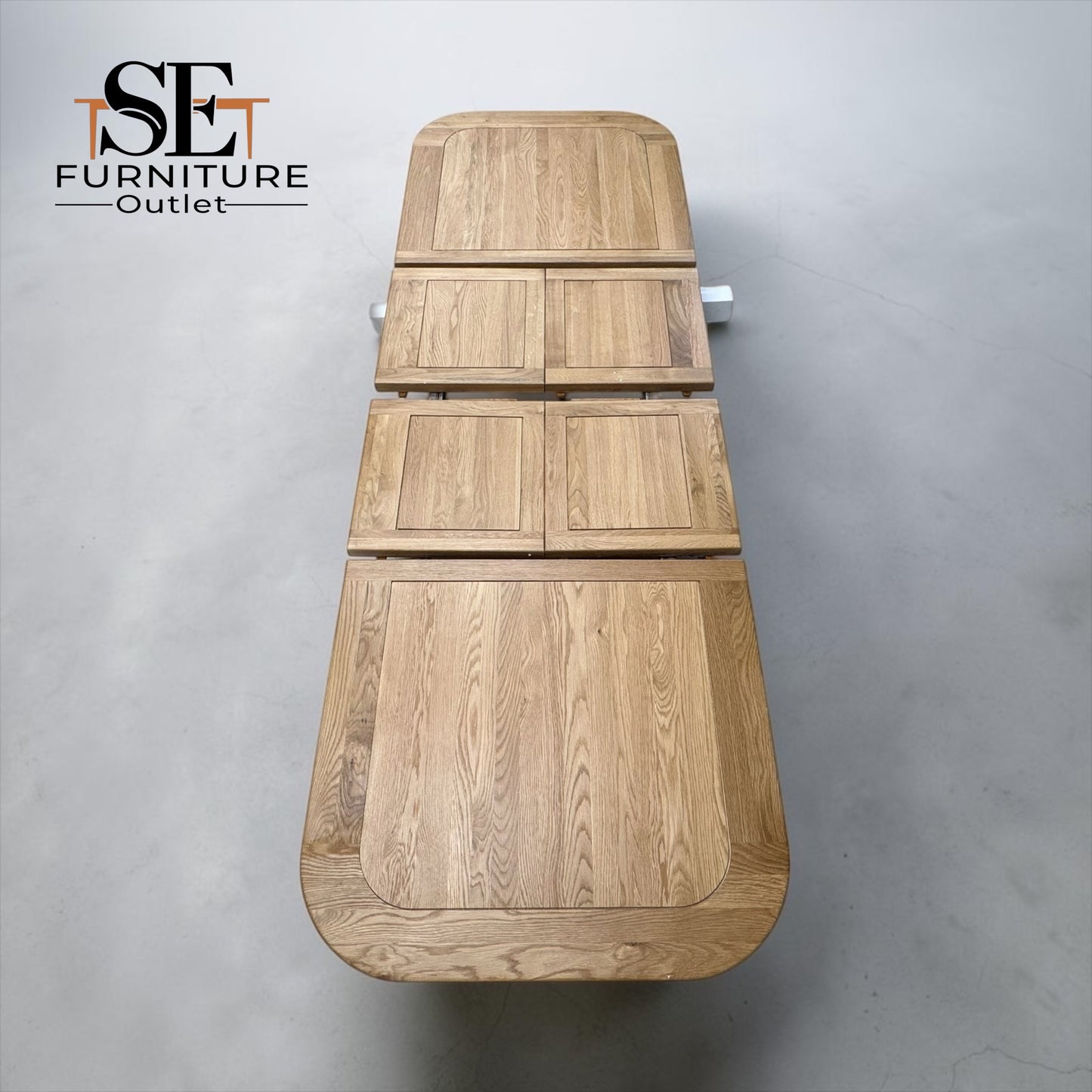 Natural Solid Oak Extending Dining Table, 10 to 12 Seater Hercules Range From Oak Furnitureland RRP £1099